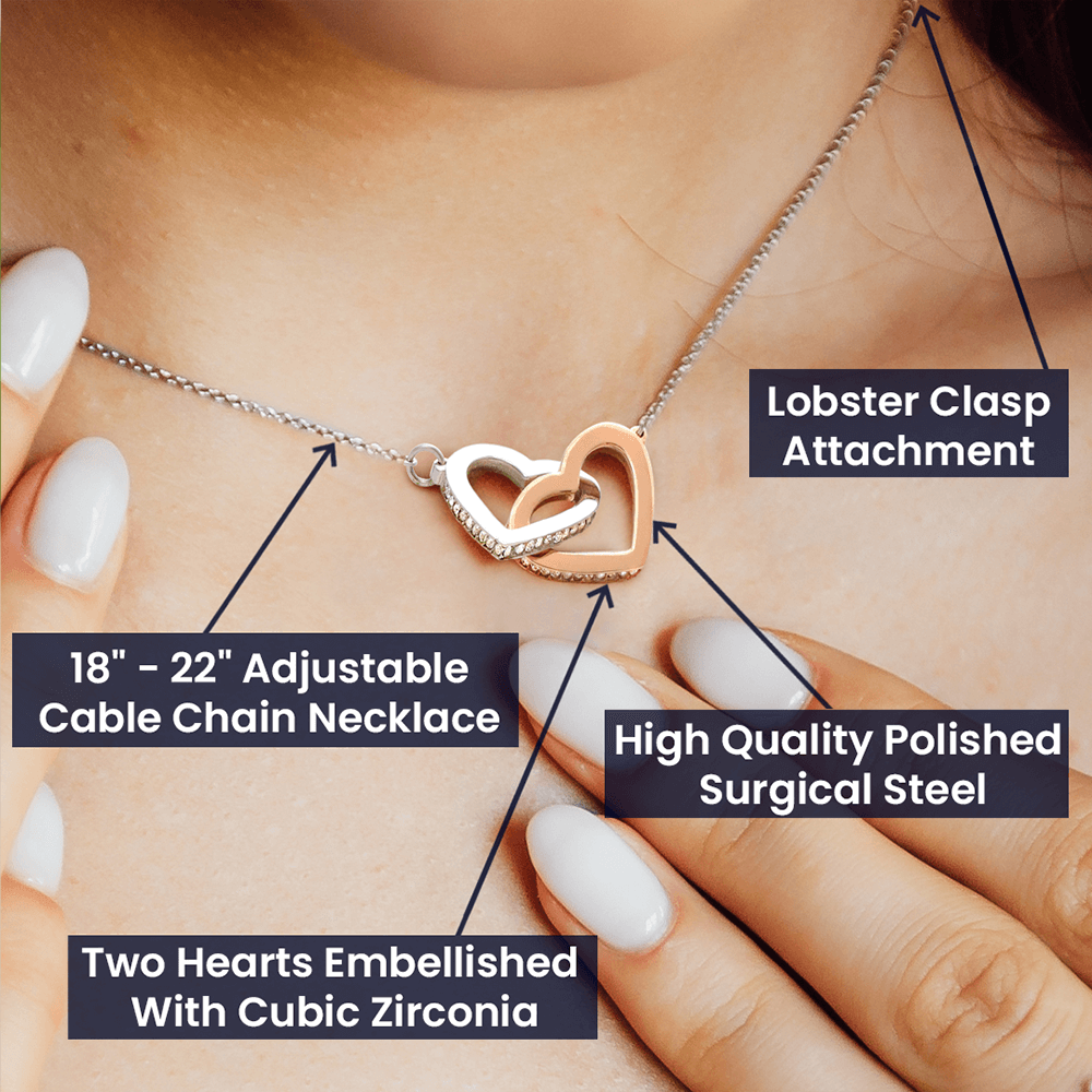 Interlocking Hearts Necklace- Mother Daughter gift