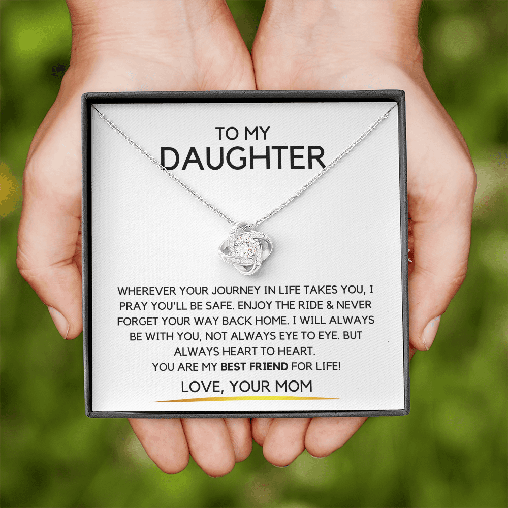 Silver Love Knot Necklace- Daughter Gifts from Mom