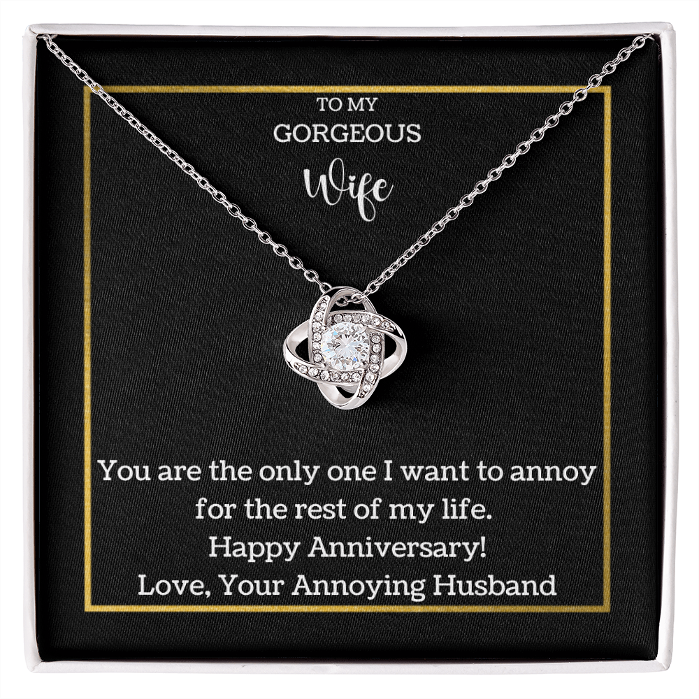 Funny Anniversary Love knot necklace for Wife