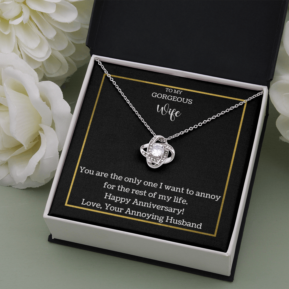 Funny Anniversary Love knot necklace for Wife