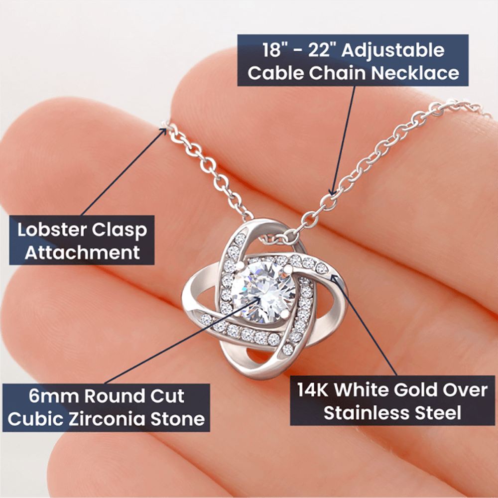 Silver Love Knot Necklace- Daughter Gifts from Mom