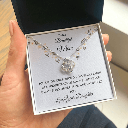 Love Knot Necklace- Gift for Mom From Daughter