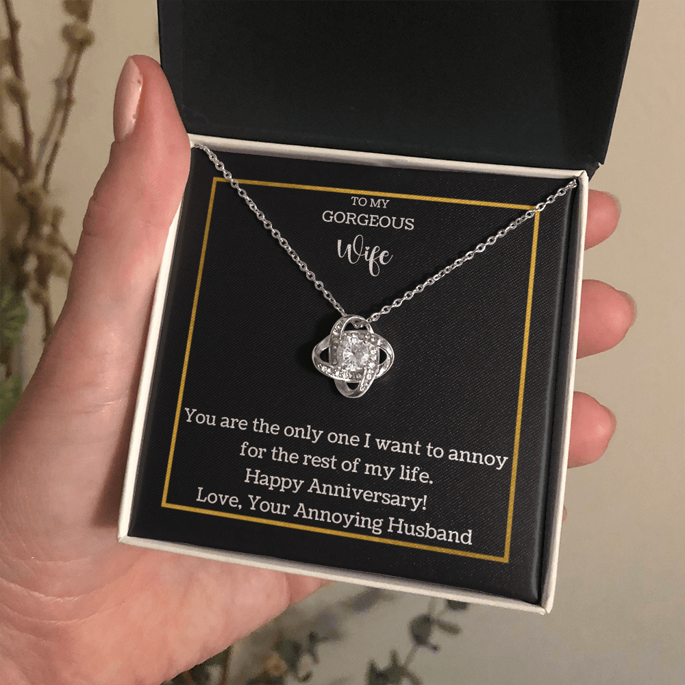 Funny Anniversary Love knot necklace for Wife