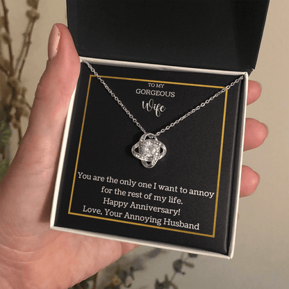 Funny Anniversary Love knot necklace for Wife