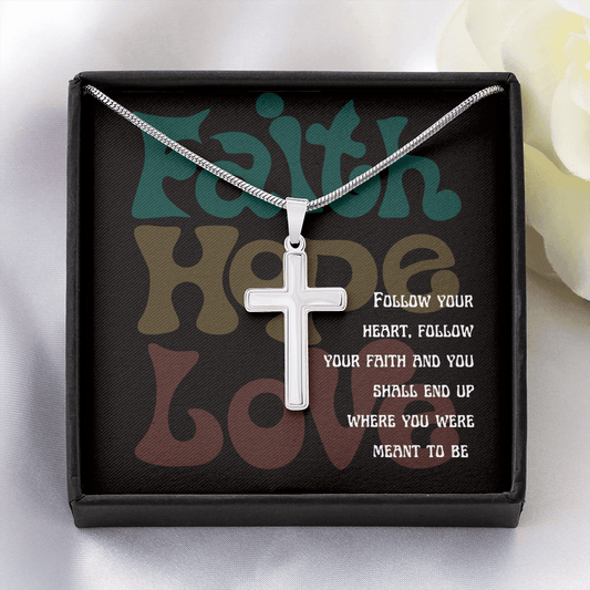Personalized Cross Jewelry Necklace Faith , Hope , love