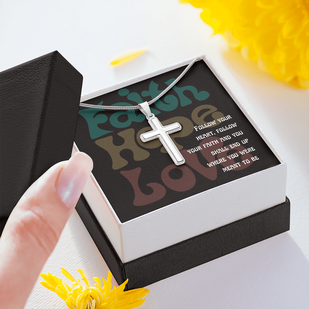 Personalized Cross Jewelry Necklace Faith , Hope , love
