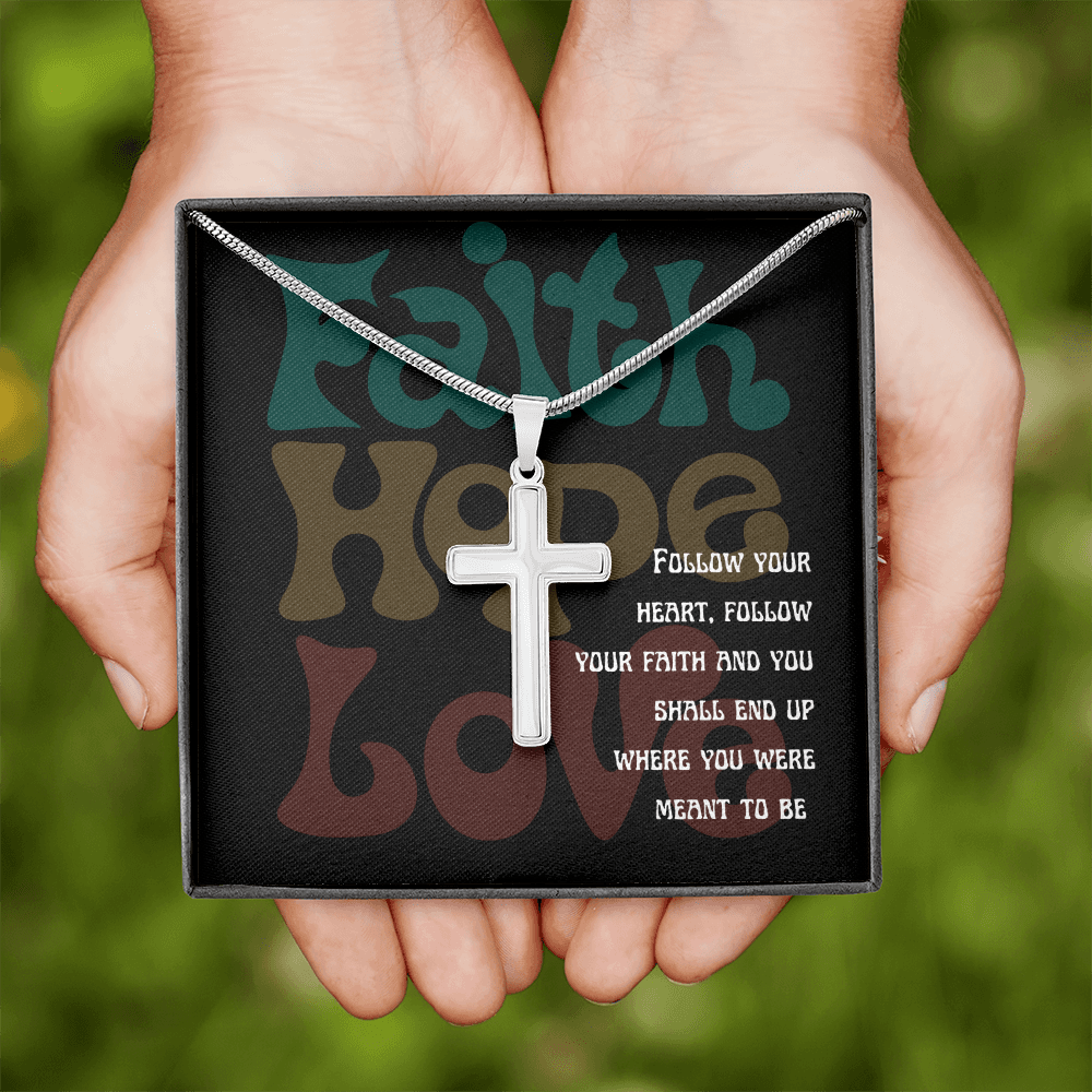 Personalized Cross Jewelry Necklace Faith , Hope , love