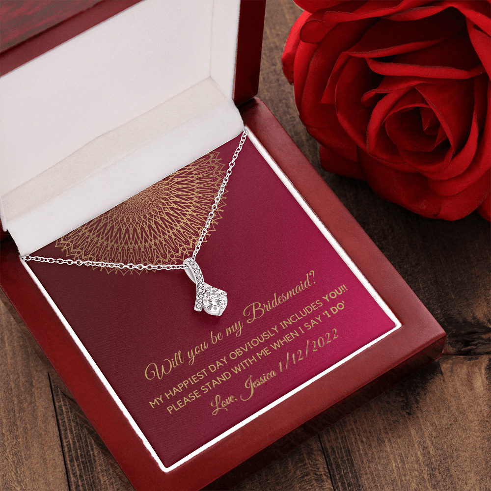 Personalized Will you be my bridesmaid Silver Necklace