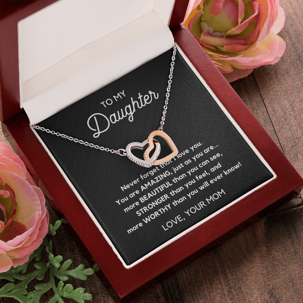 Interlocking Hearts Necklace-To my daughter