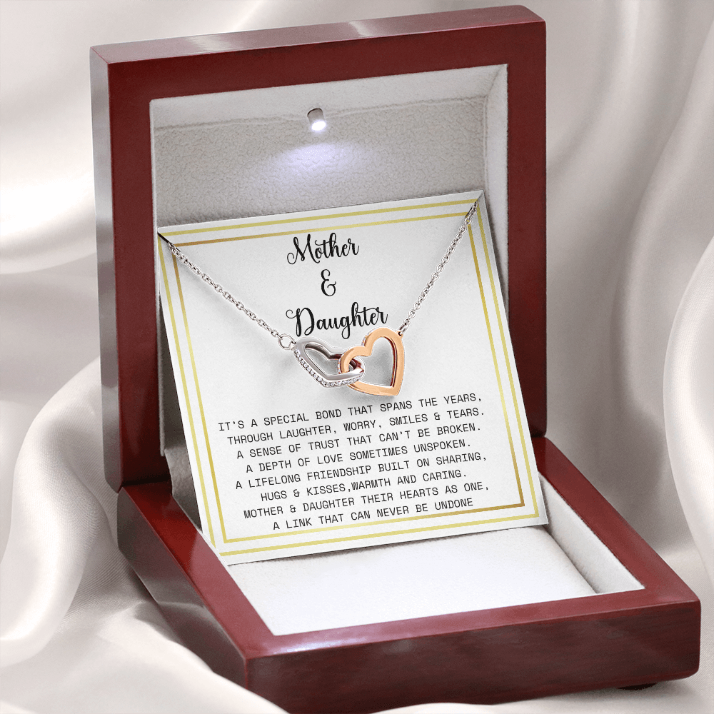 Interlocking Hearts Necklace- Mother Daughter gift