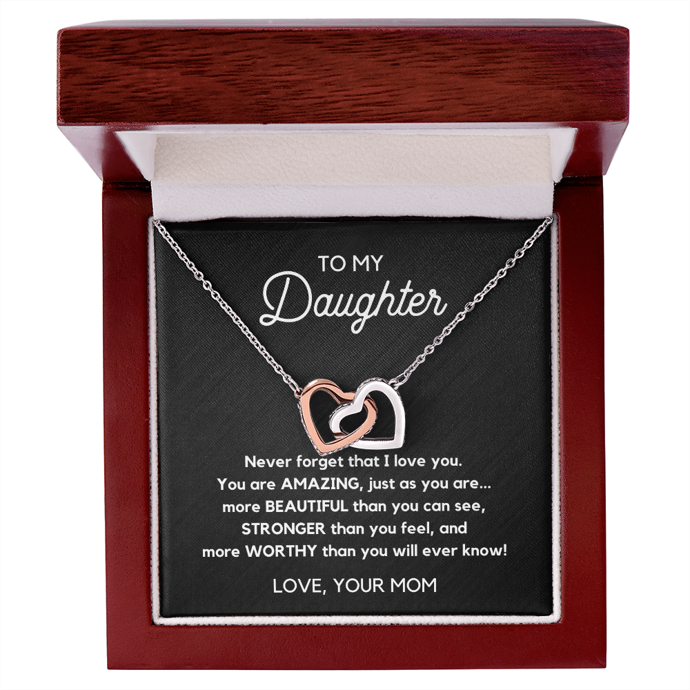 Interlocking Hearts Necklace-To my daughter