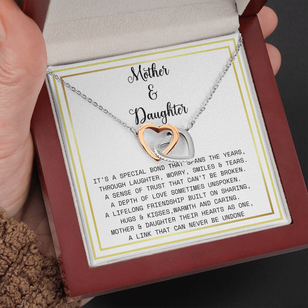 Interlocking Hearts Necklace- Mother Daughter gift