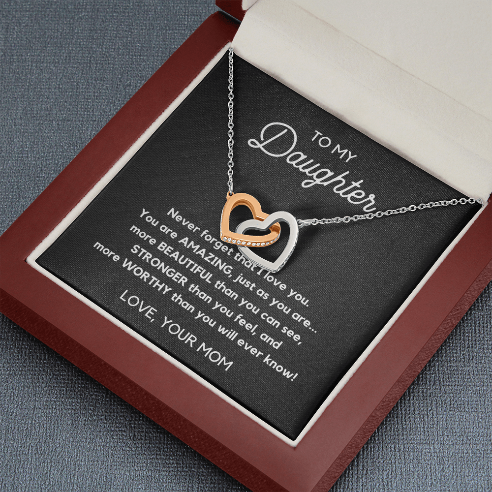 Interlocking Hearts Necklace-To my daughter
