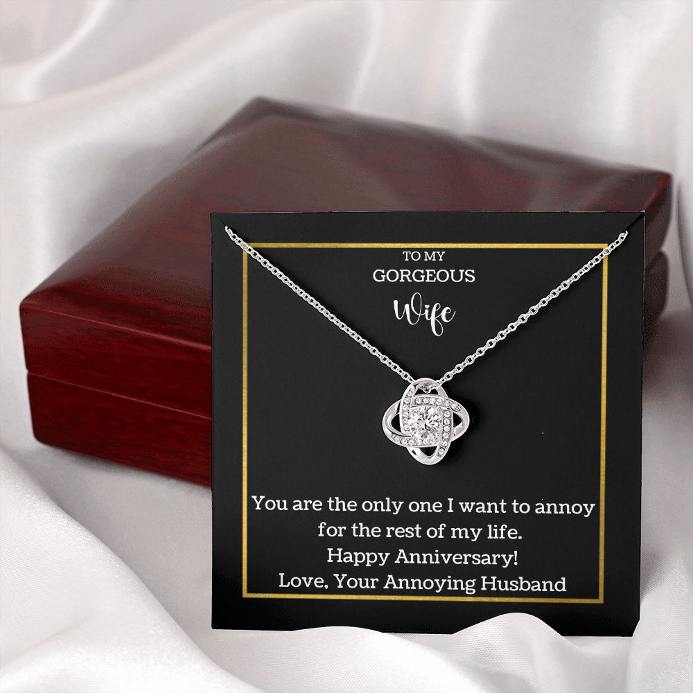 Funny Anniversary Love knot necklace for Wife