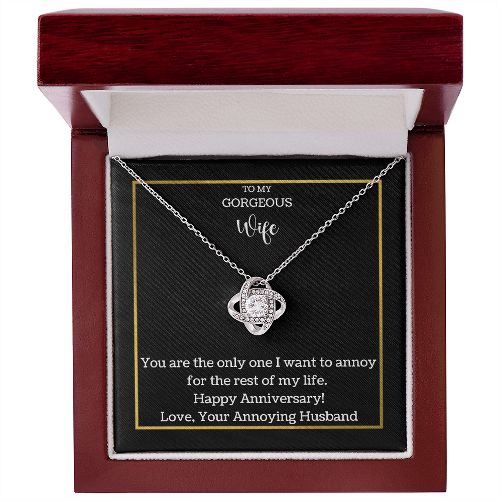 Funny Anniversary Love knot necklace for Wife
