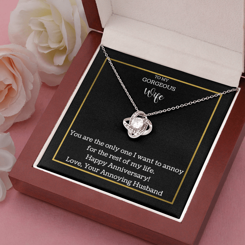 Funny Anniversary Love knot necklace for Wife