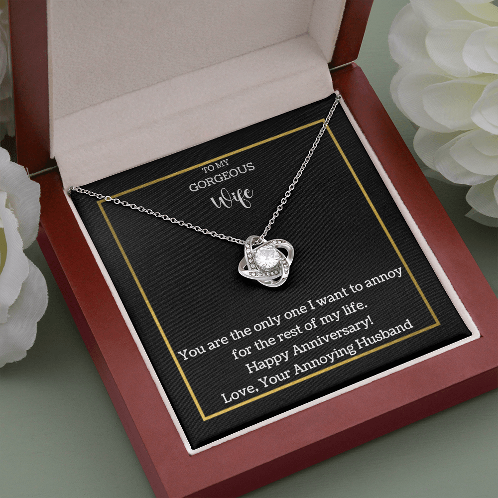 Funny Anniversary Love knot necklace for Wife