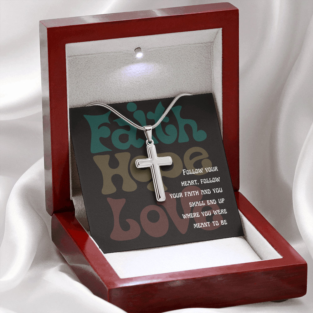 Personalized Cross Jewelry Necklace Faith , Hope , love