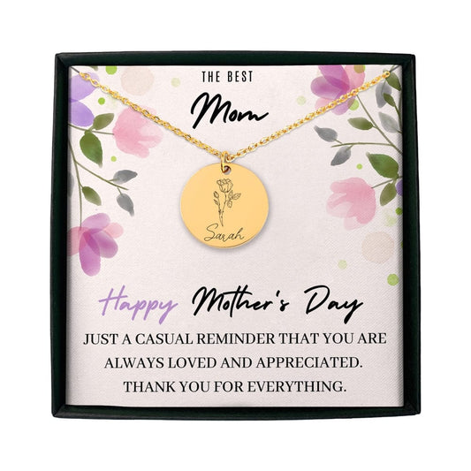 Personalized Birth Month Flower Bouquet Charm Necklace, Mothers day Jewelry Gift, Best Friend, Birthday Present, Christmas Present