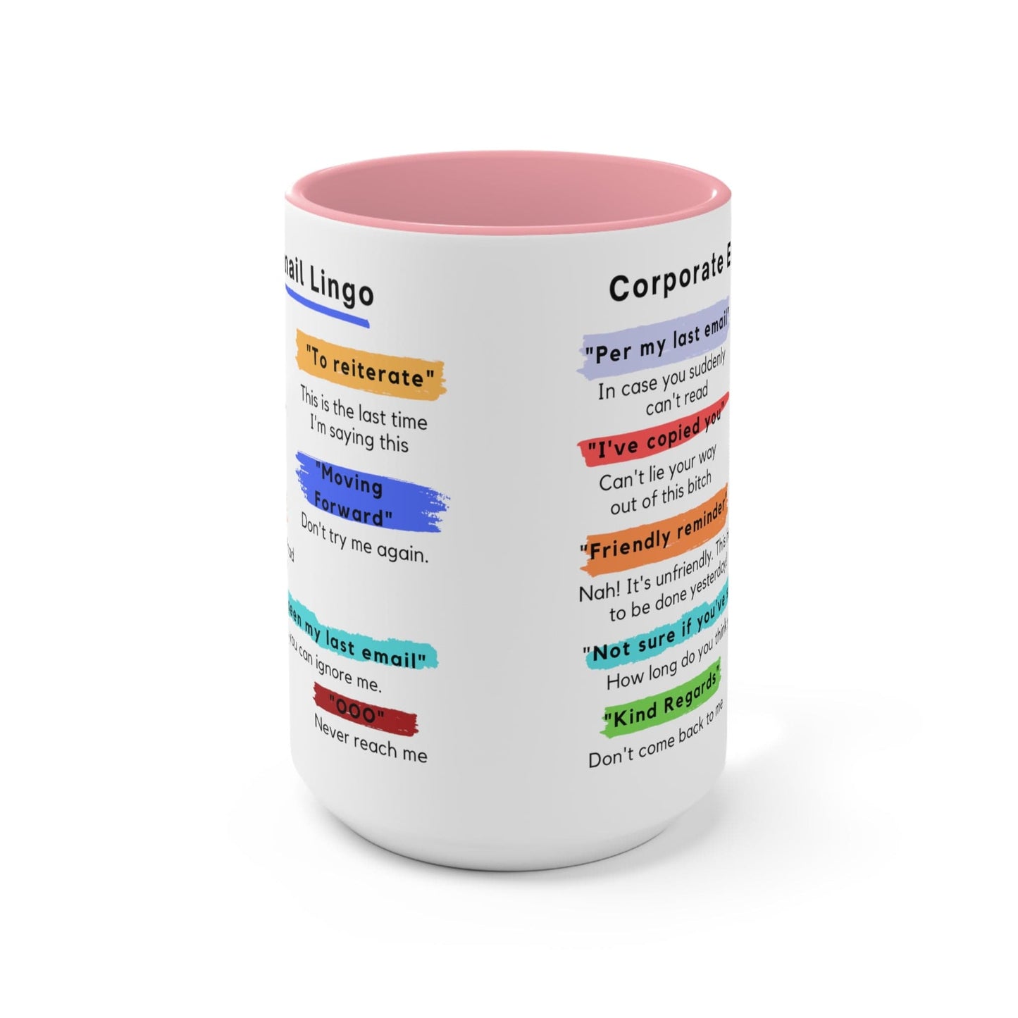 Corporate Email Lingo Two Tone Mug-Coworker Gift-Office Humor
