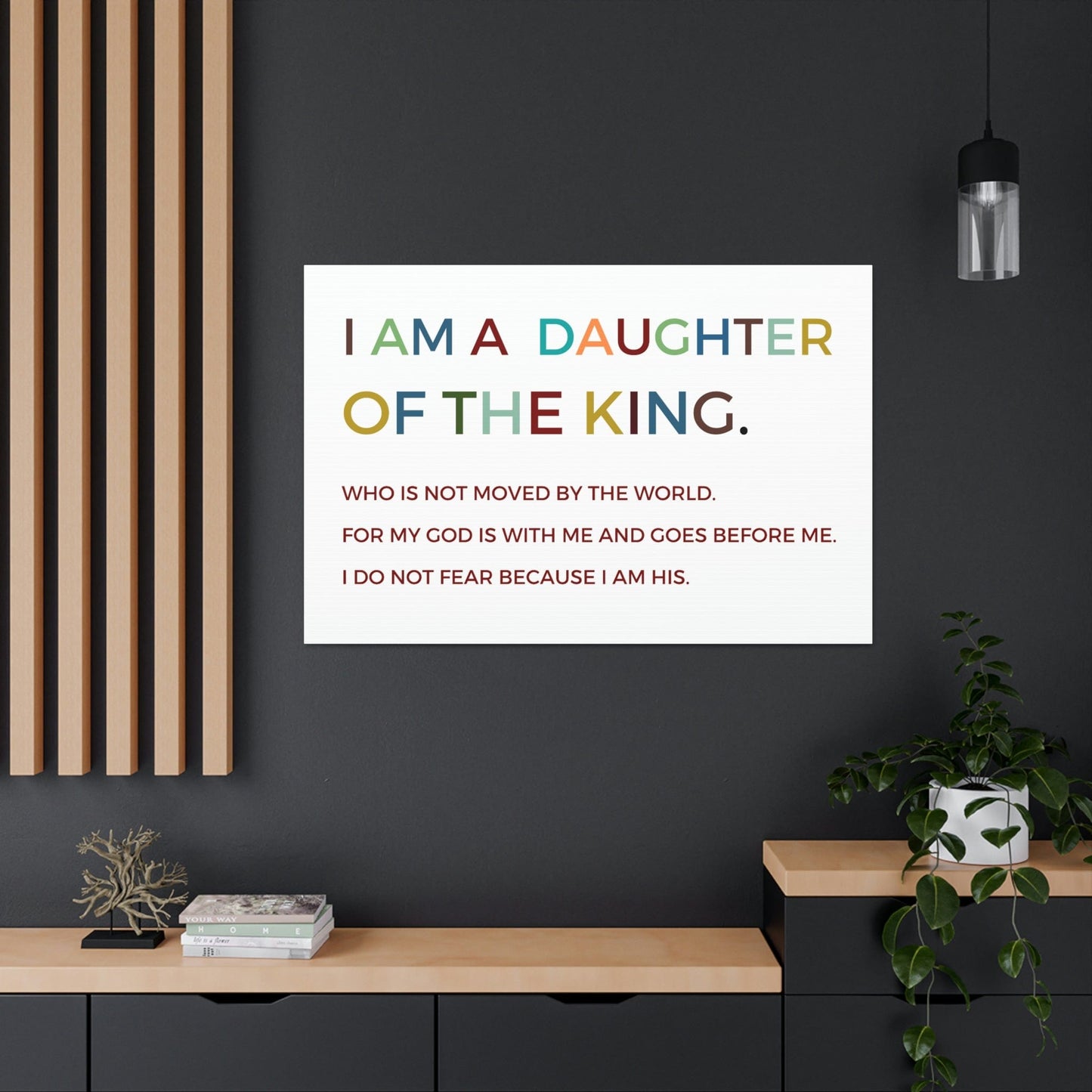 I am a Daughter of the King Wall Art Canvas , Nursery Wall Decor, Kids Room Decor