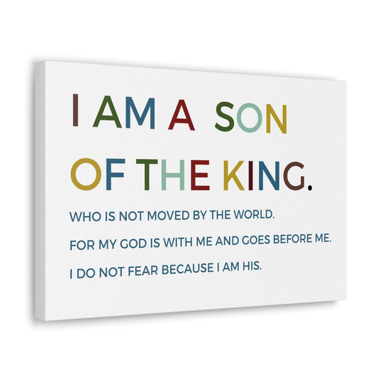 I am a Son of the king Wall Art Canvas , Nursery Wall Decor, Kids Room Decor