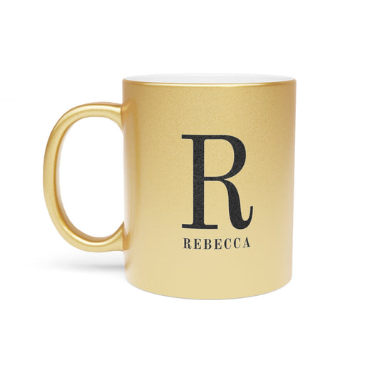 Monogram and Initial Coffee Mugs- metallic