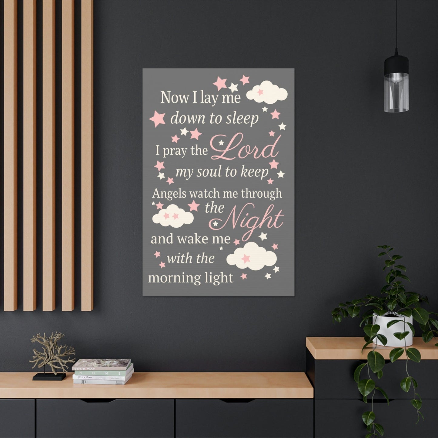 Baptism Gift Girl or Boy, Now I Lay Me Down To Sleep, Canvas Print, Christening Gift for Girl or Boy, Baby Room Decor, Child Prayer Sign, Childrens Prayer