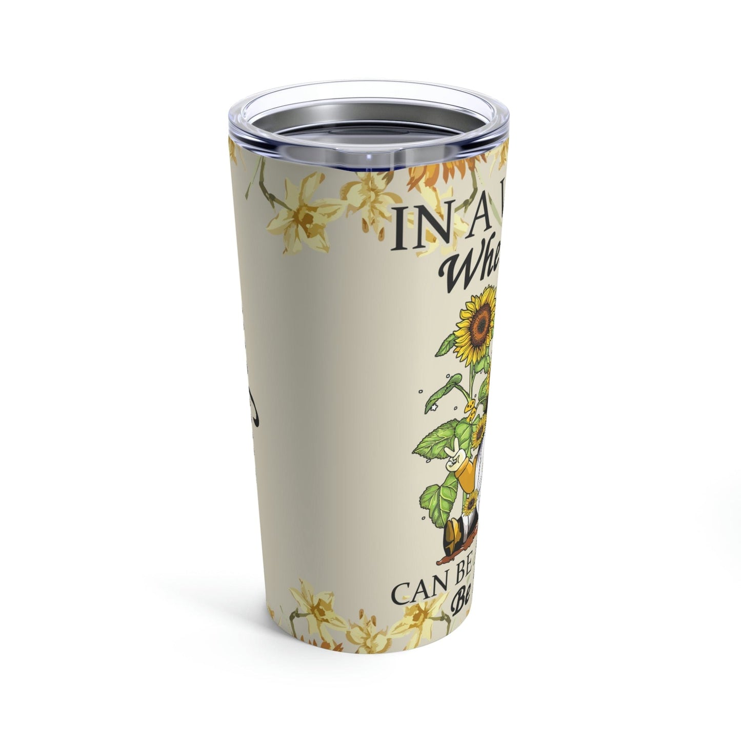 Be Kind Sunflower Gnome Personalized 20oz Tumbler