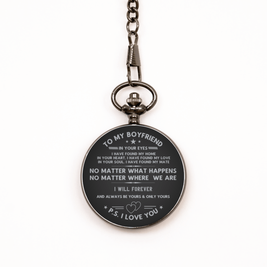 Boyfriend Birthday Gift Pocket Watch, Anniversary Gift, Long distance gift, Deployment gift