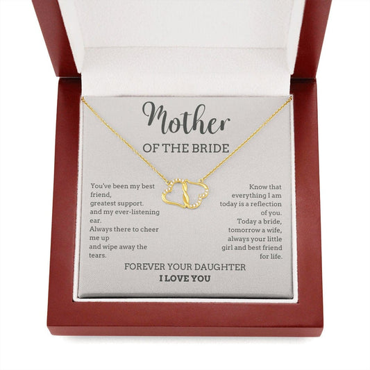 Mother of the bride 2 Hearts Gold Necklace