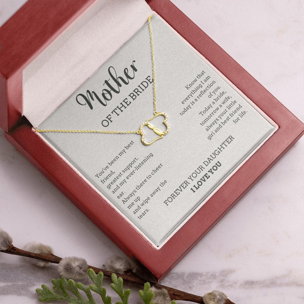 Mother of the bride 2 Hearts Gold Necklace