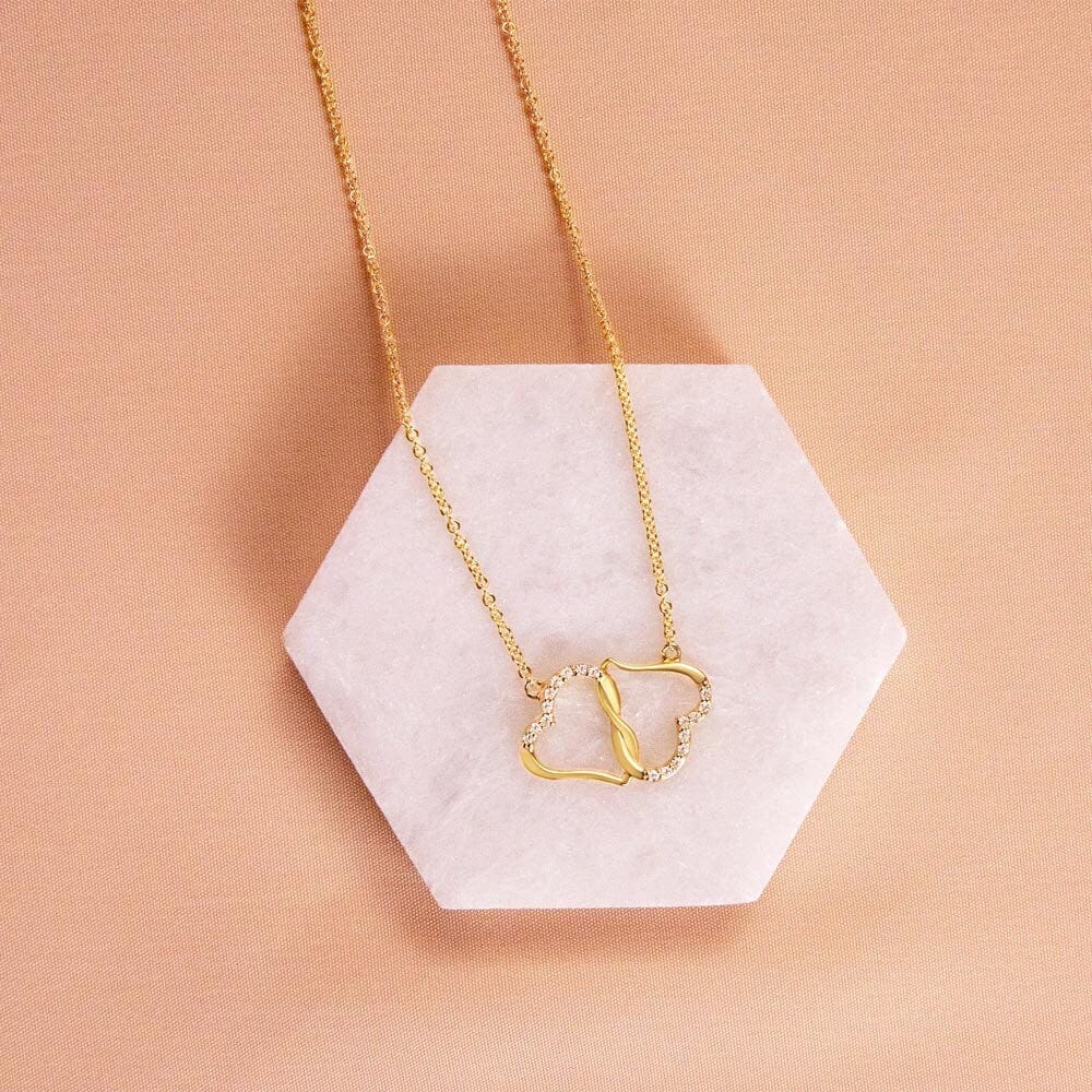 Mother of the bride 2 Hearts Gold Necklace