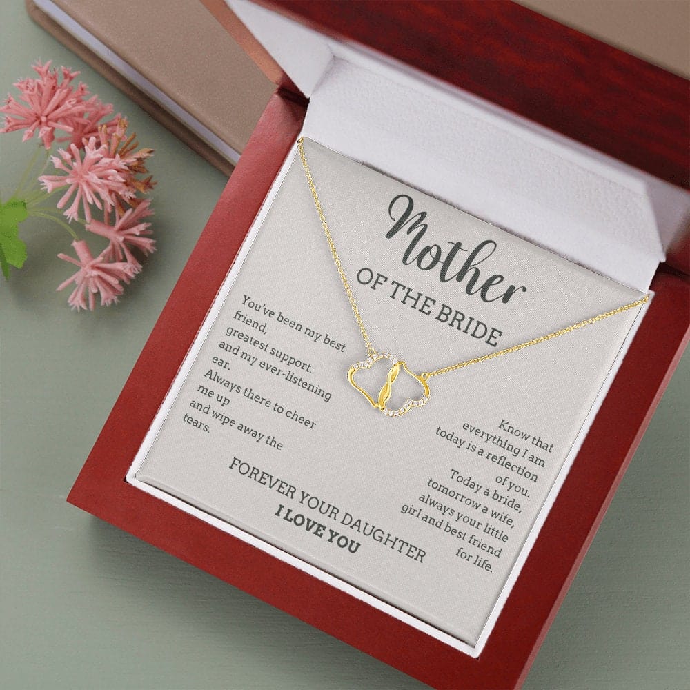 Mother of the bride 2 Hearts Gold Necklace