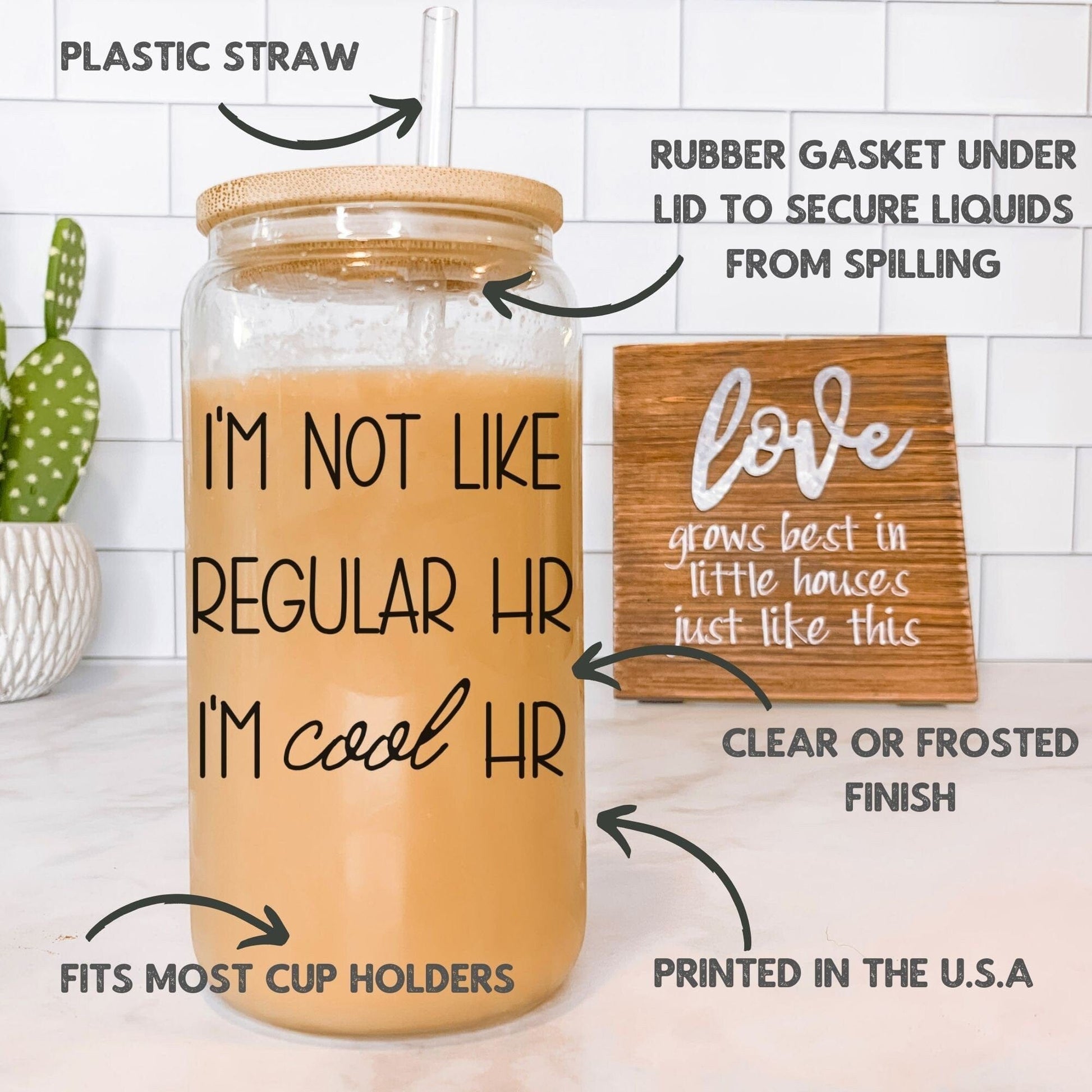 I'm not like regular HR I'm cool Hr Human Resources Iced Coffee Cup HR Funny Frosted Tumbler with Straw HR department humor Beer Glass gift