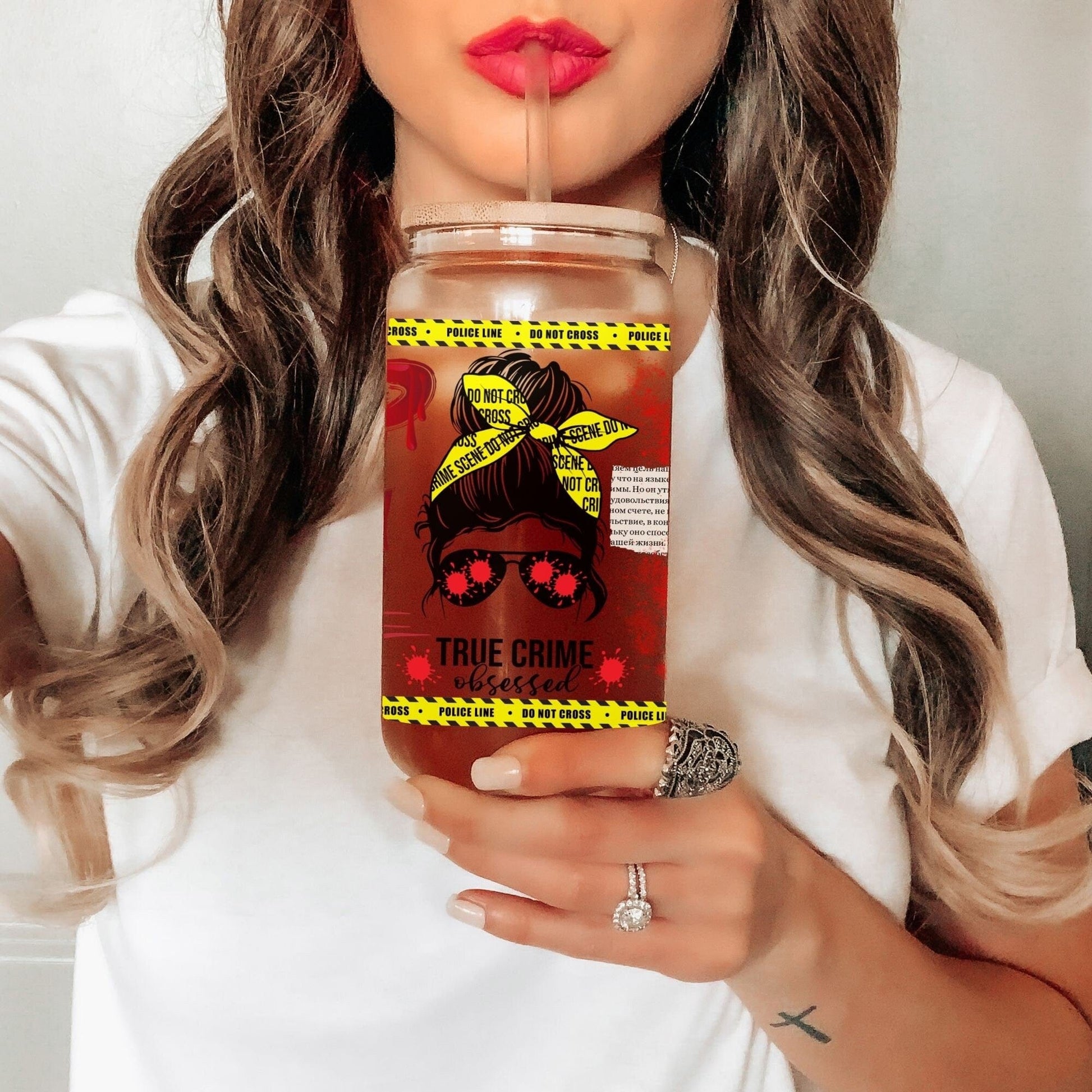 True Crime Podcast Glass Cup, Crime Docuseries, True Crime Junkie, Love Poem | Accent Coffee Cup, Best Friend Gift, Murderinos, Date Line