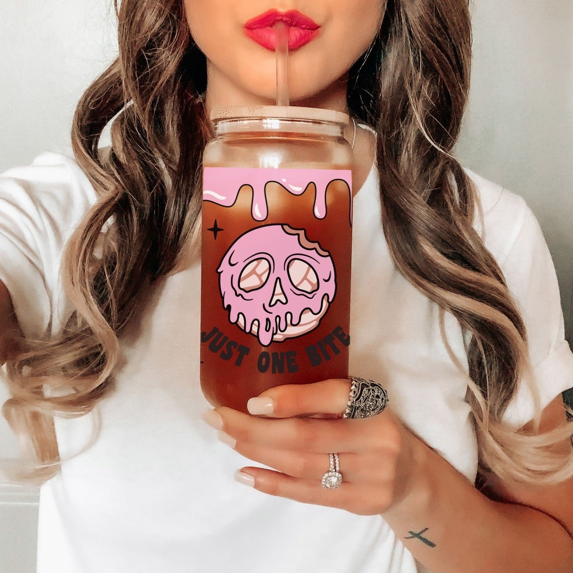 Poison Conchas Can Tumbler Pan Dulce Glass Cup Mexican gifts, Pink coffee tumbler, conchas mexicanas spooky conchas coffee cup Mexican sweet