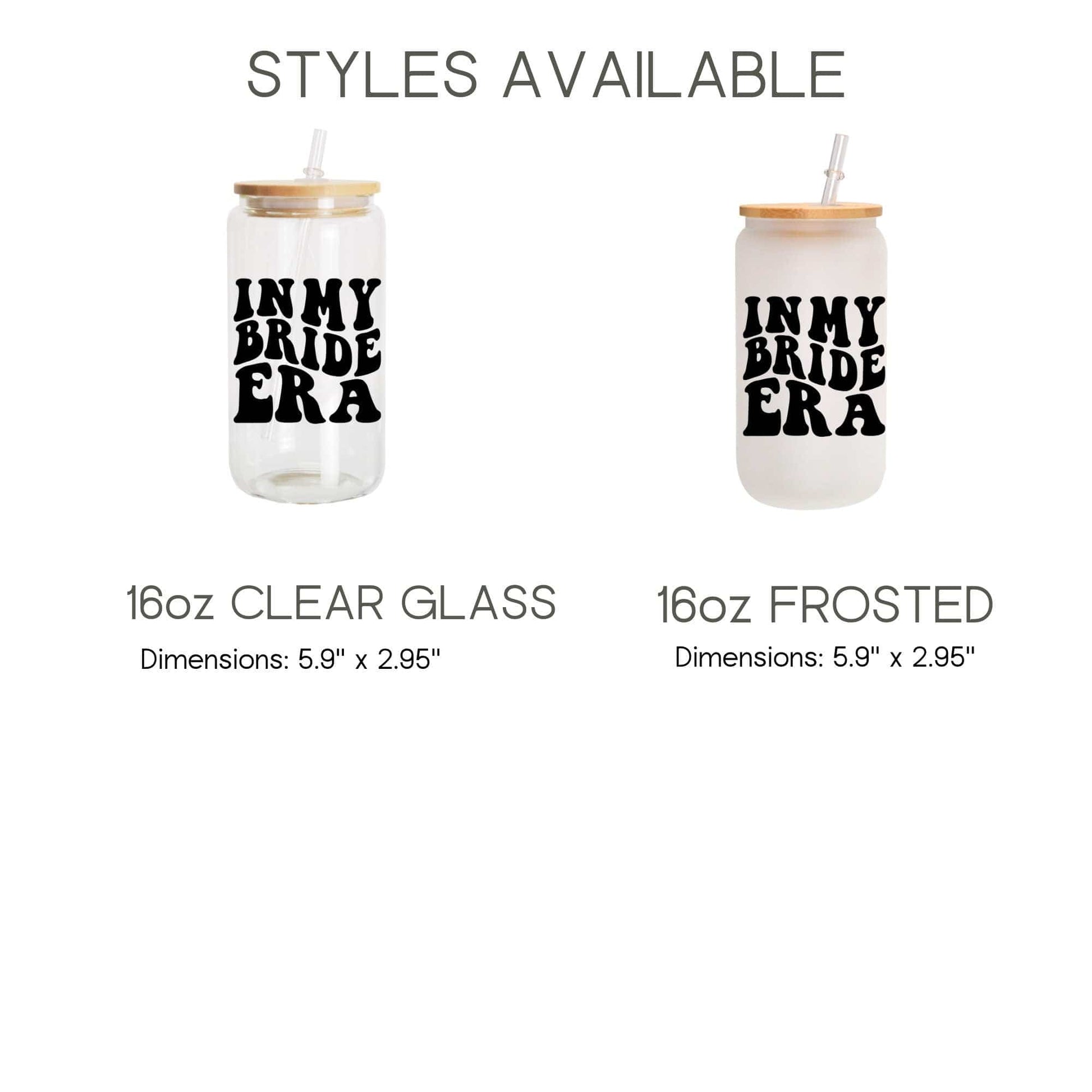 In My Bride Era Frosted Glass Tumbler Retro Bride Coffee Tumbler Future Mrs Coffee Cup Bride Gift Fiancee Beer Glass Can Engagement Gift