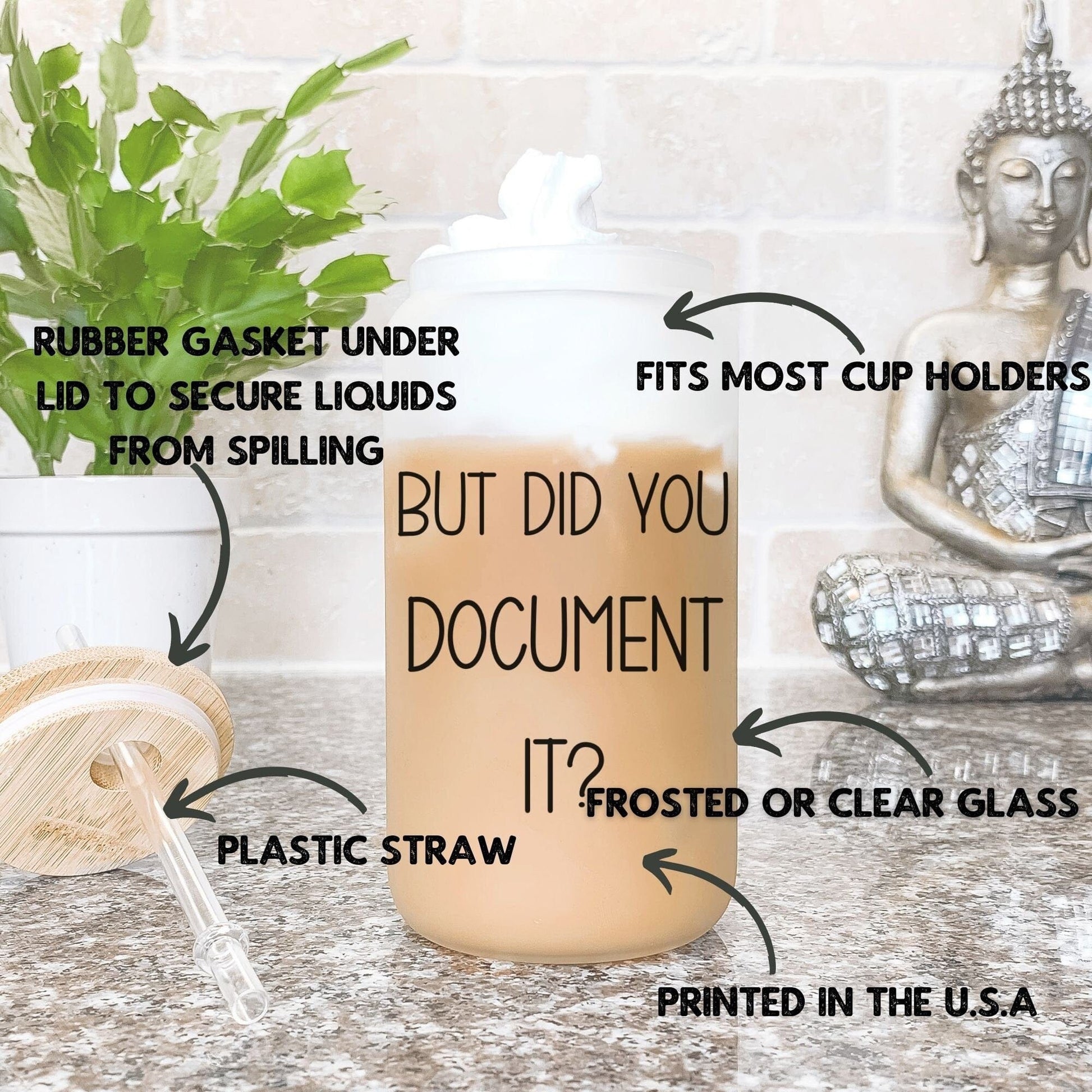 But did you document it? Human Resources Iced Coffee Cup HR Funny Frosted Tumbler with Straw HR department Office humor Beer Glass gift