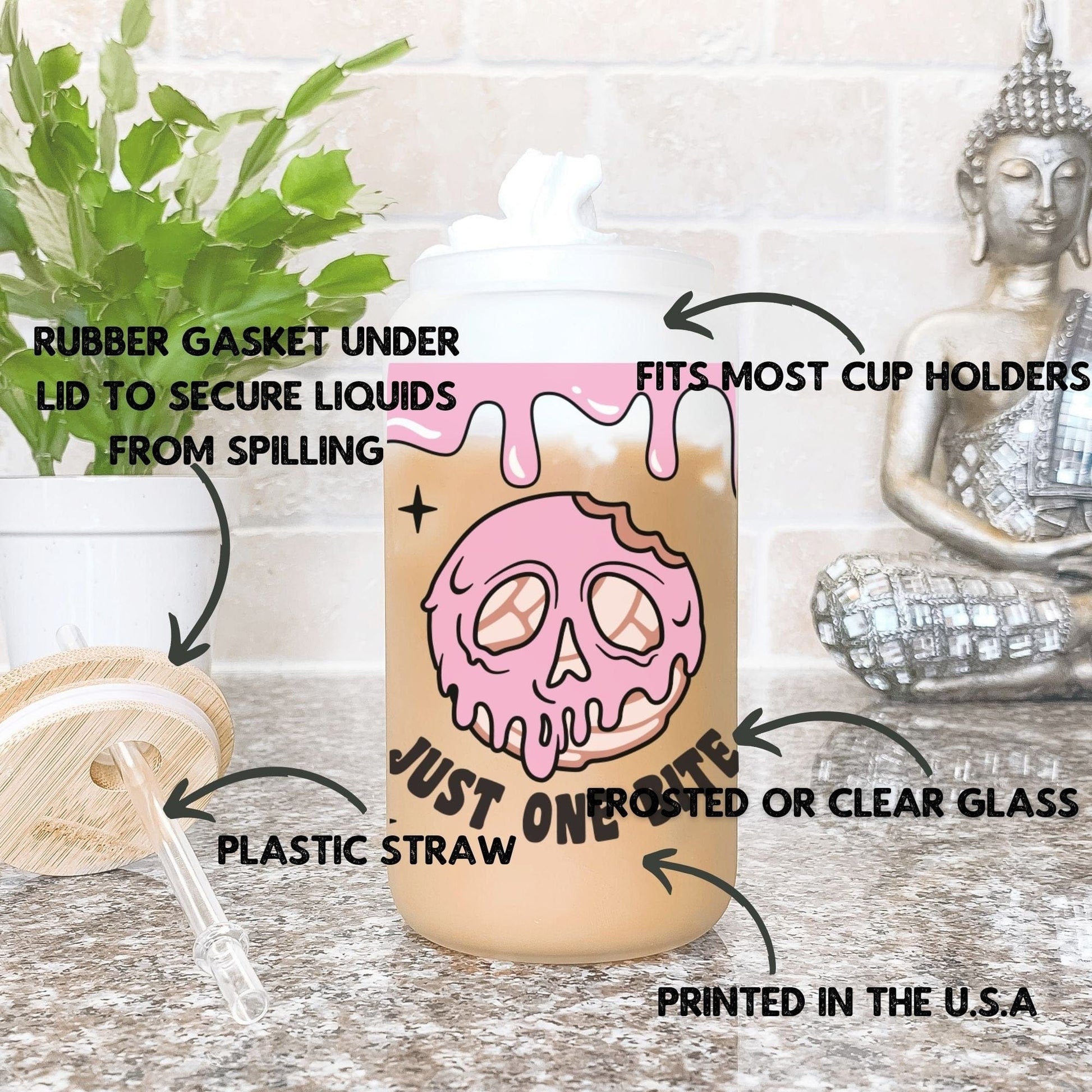 Poison Conchas Can Tumbler Pan Dulce Glass Cup Mexican gifts, Pink coffee tumbler, conchas mexicanas spooky conchas coffee cup Mexican sweet