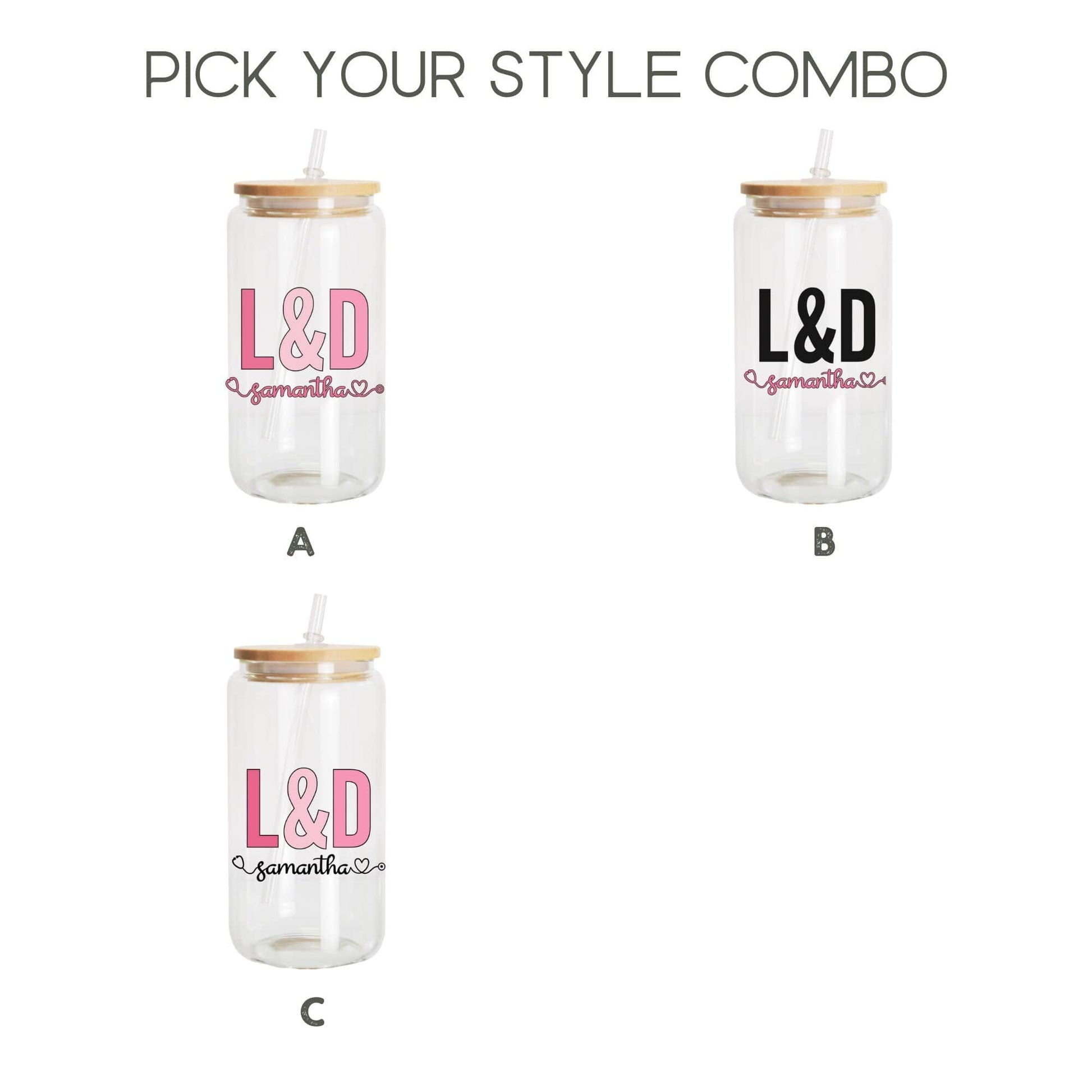 Labor And Delivery Nurse Gift Iced Coffee Cup Birth Coach Coffee Tumbler Doula Gift L&D Nurse Glass Cup Postpartum Doula Birth Companion