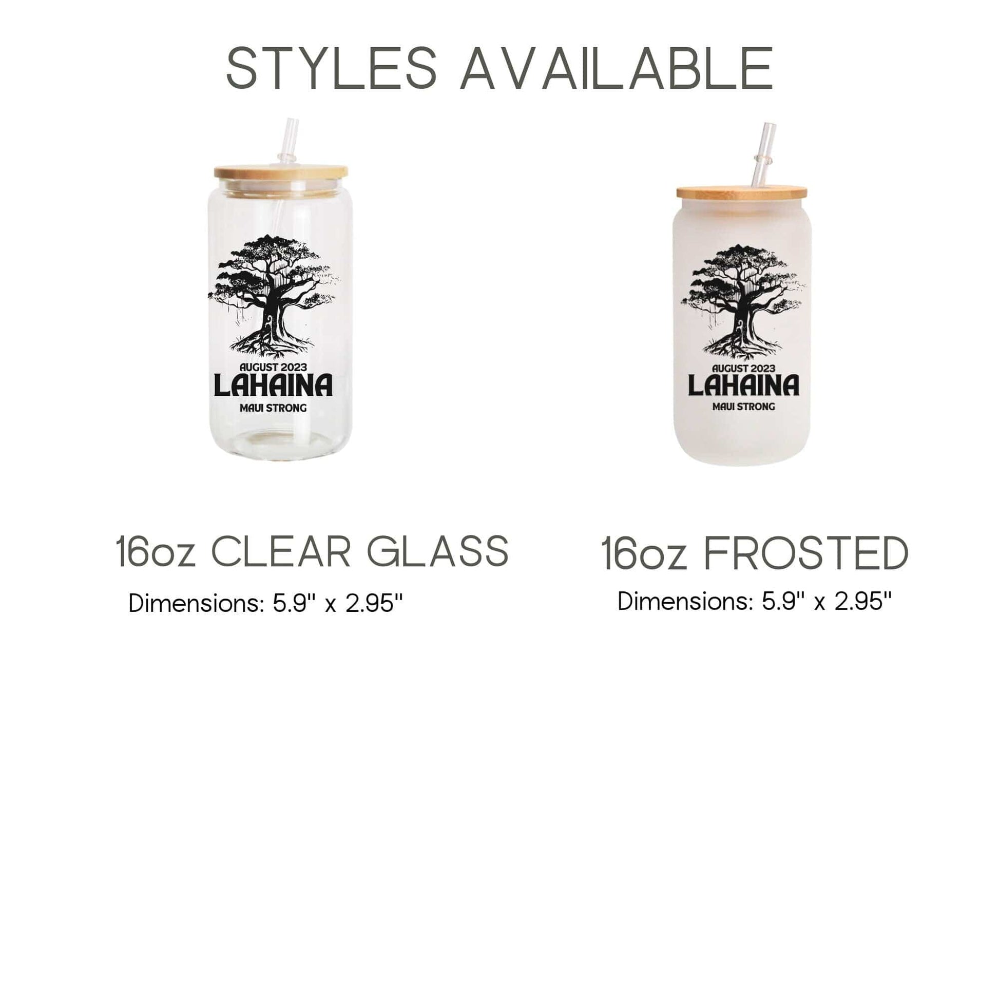 Lahaina Maui Strong Frosted Iced Coffee Cup Support for Maui Tumbler with Straw Elementary Teacher Glass Can Tumbler Lahaina Banyan Tree Cup