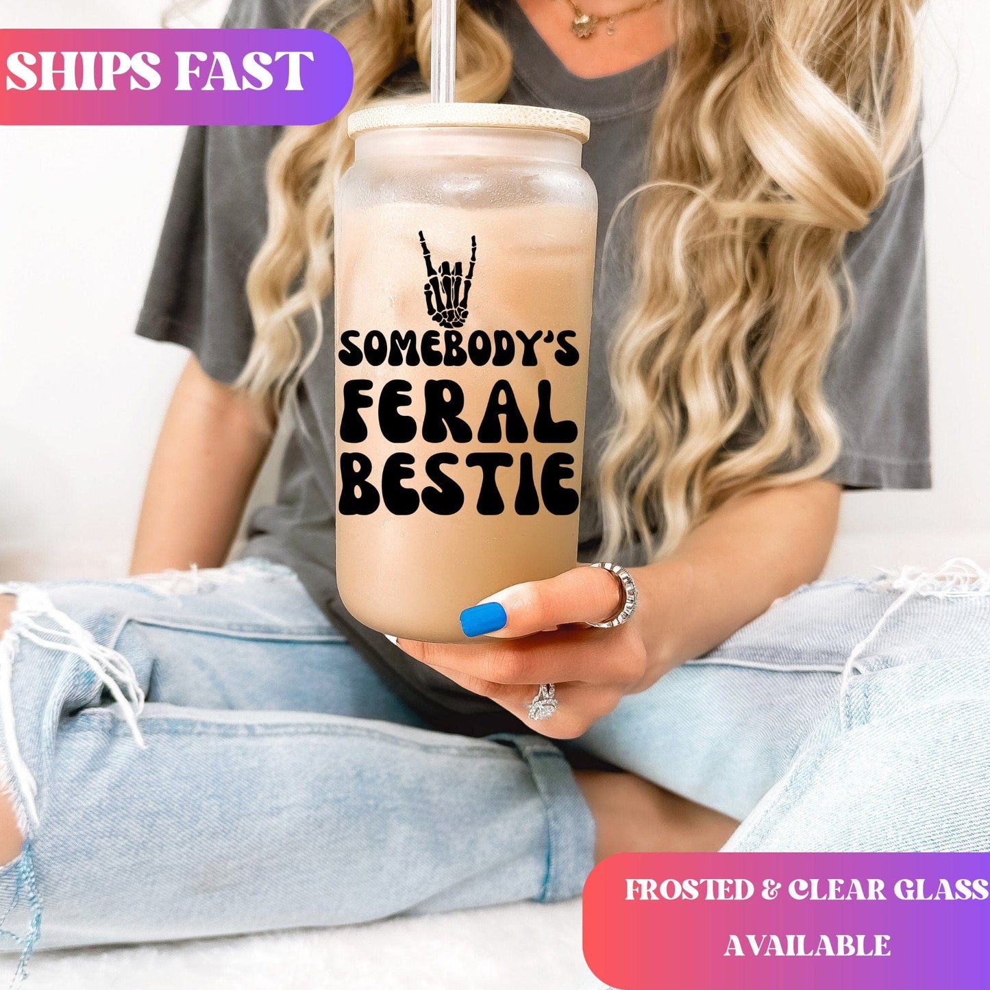 I'd Shank a bitch for you right funny Iced Coffee Cup Personalized Bestie Frosted Beer glass with Bamboo Lid Bestie Gifts for best friend
