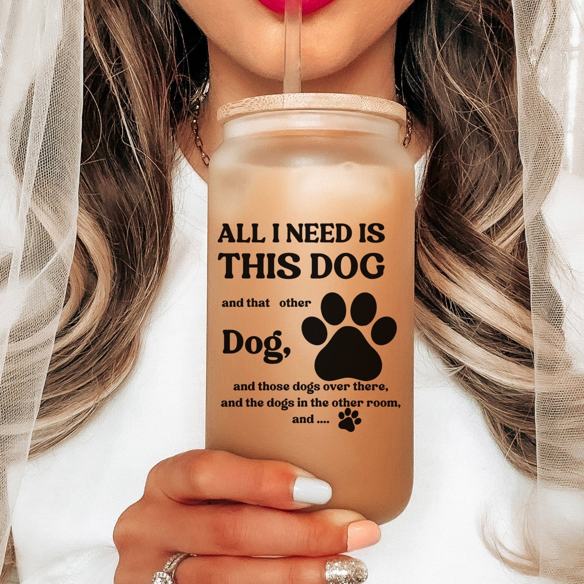 Dog Mom Iced Coffee Cup Dog Mama Frosted Tumblers Dog Lover Gift Fur Mama gift Tumbler & straw Pet Lover Gift for Dog Mom Beer Glass Can