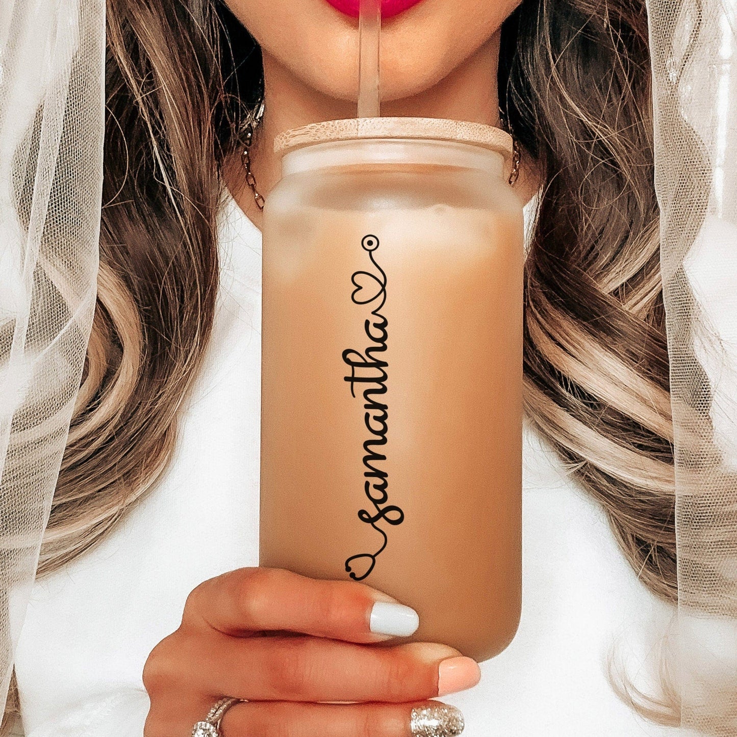 Custom Nurse Gift Iced Coffee Cup Stethoscope Name Frosted Tumbler with Straw Team Gift for RN Beer Glass Nursing Student Nurse Grad Gift