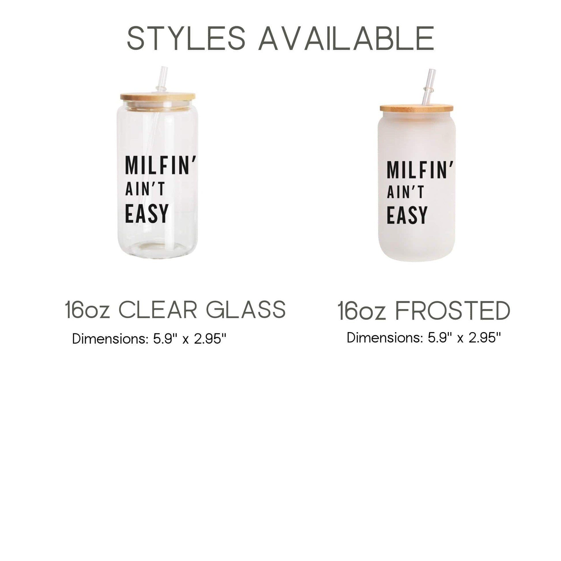 Milfin' Ain't Easy Iced Coffee Cup Hot Mom Frosted Coffee Tumbler with straw Future MILF Beer Can Funny Mama gift for mom Glass Tumbler