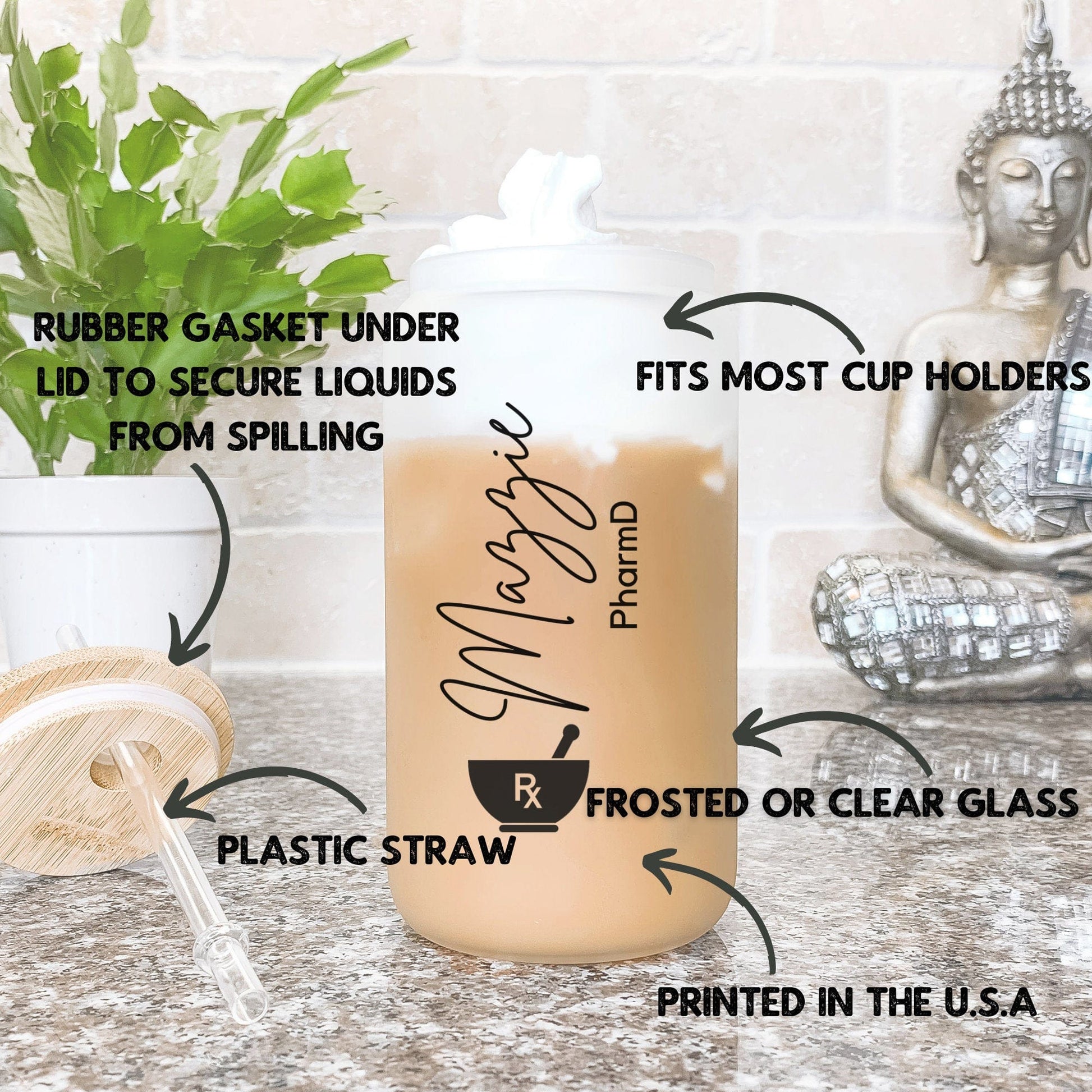 Pharmacy Technician Gifts Personalized Pharmacy Student Ice Coffee Cup Pharmacy Tech Gift Cup Pharmacist Gift Glass Tumbler Pharmacy Week