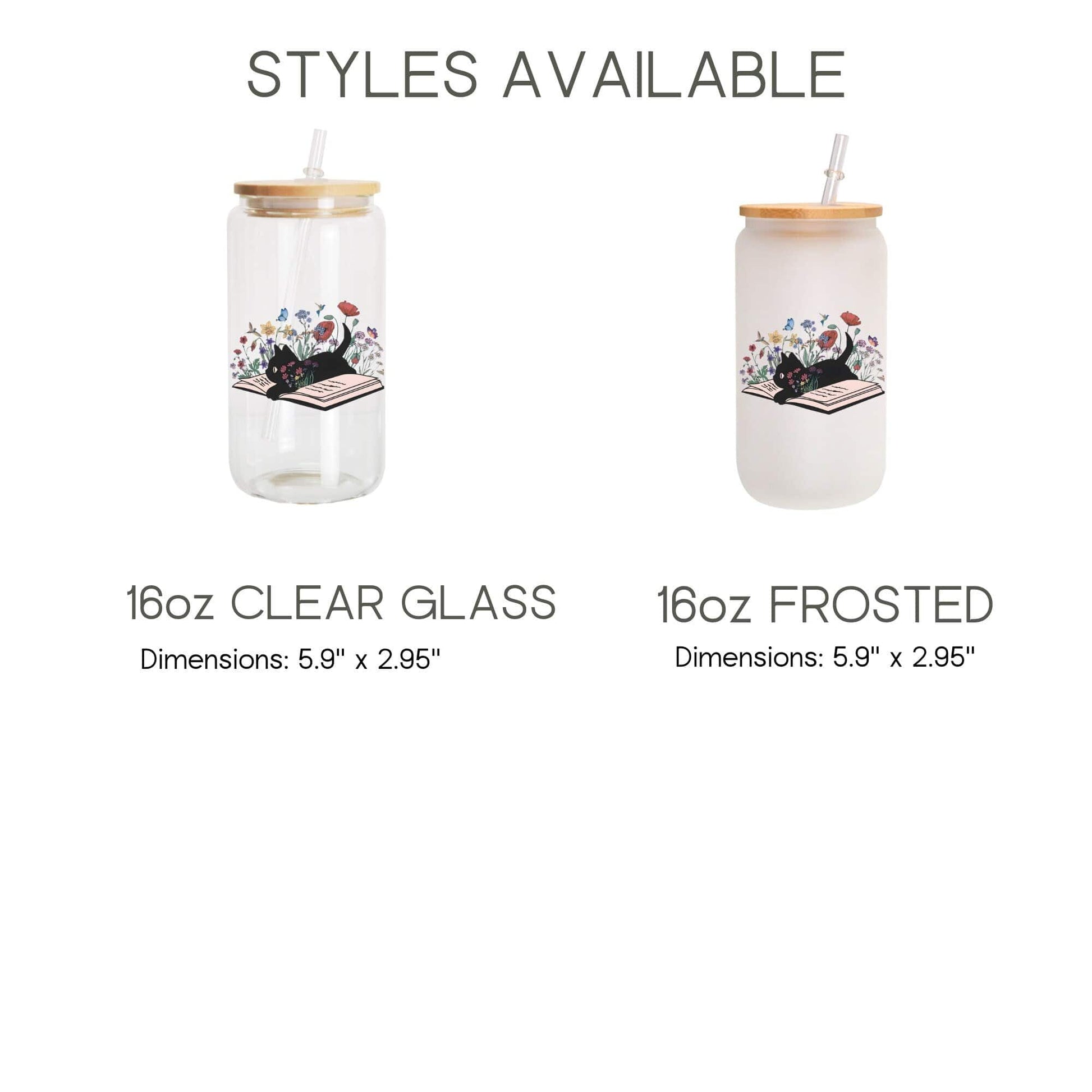 Bookish Glass Tumbler Book Lover Coffee Tumbler Gift for Floral Cat lover Coffee Cup Cute Cat book Beer Glass Can Librarian Gift for women