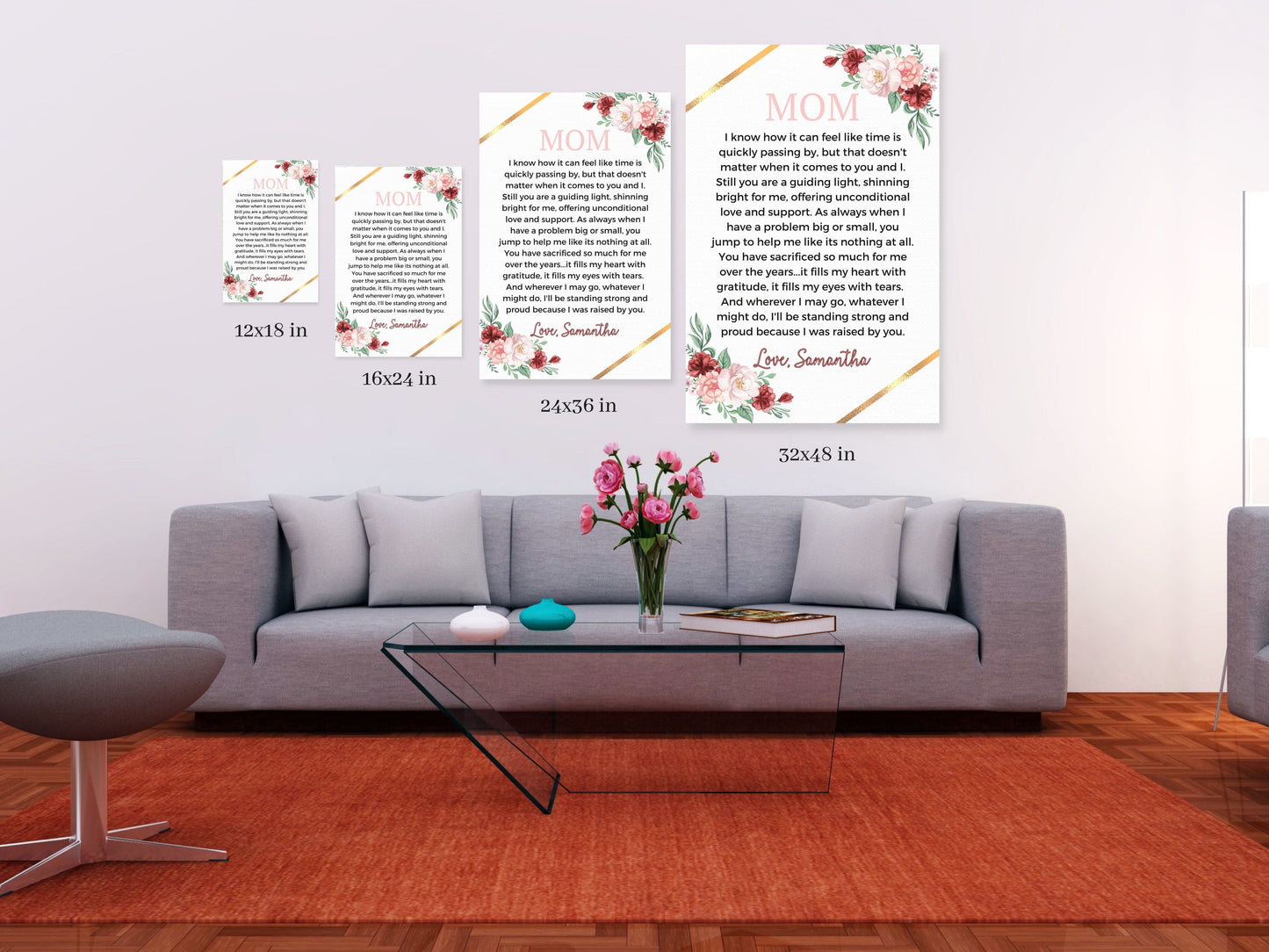Personalized Mom Gift from Daughter Canvas Print -White