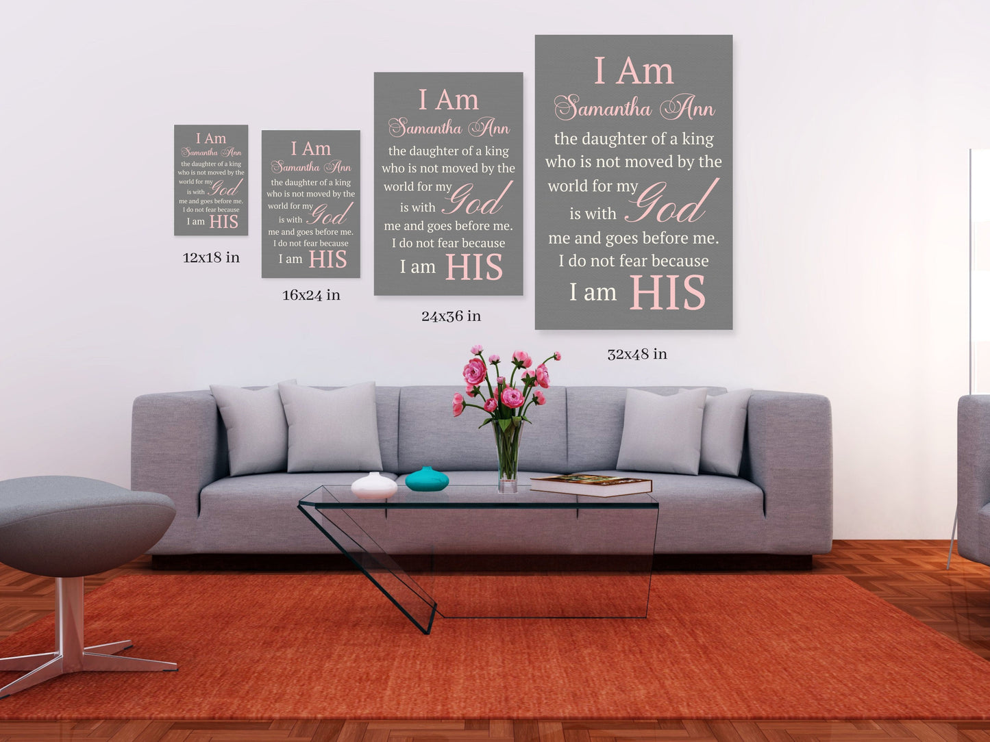 I Am the Daughter of a King,I Am the Son of a King Personalized Canvas Print, Baby Girl, Baby Boy Personalized Gift,Christian Baptism Gift, Dedication Gift, Catholic Nursery Decor